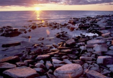 sunrise on ellison bay wisconsin - ellison bay, lake, wisconsin, shore, sunrise, rocks