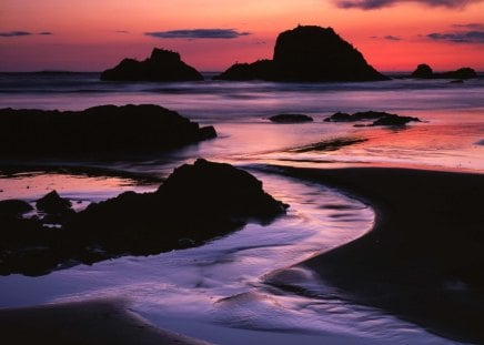 Sunset at Ruby Beach - Olympic National Park, Washington - ruby beach, olympic national park, sunset, washington