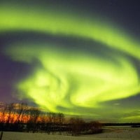 Northern Lights in Winter - Alberta, Canada