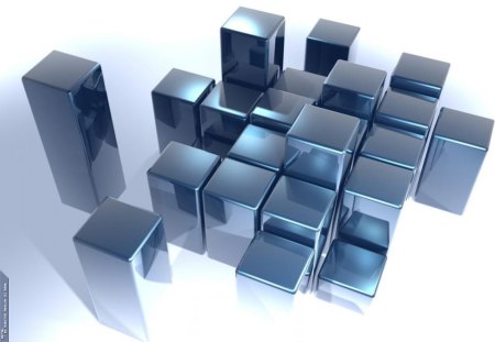 Clean Metal - cubes, clean metal, 3d