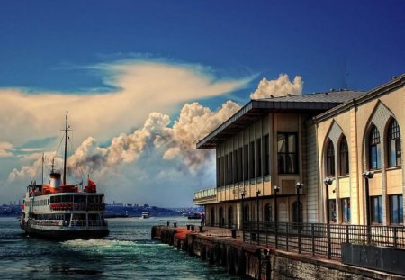 old karakoy pier          istanbul,turkey - old, turkey, karakoy pier, istanbul