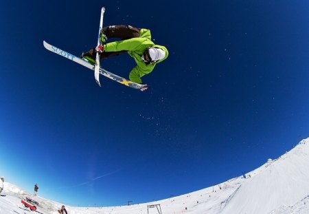 Talk About Air Time - ice, nature, mountain, glaciers, snow, skiing, pipes, snowboarding