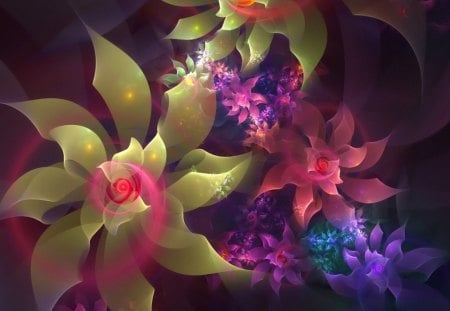 flower art gallery - flowers, colorful image