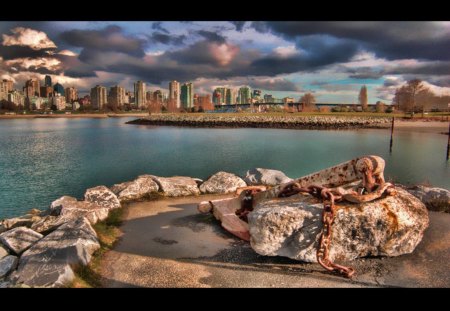 City  - nature, river