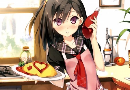 â¤I did it with love for youâ¤ - cooking, girl, anime, food, manga