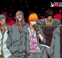 Renji, Ikkaku, Ichigo, Chad, Uryuu