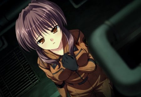 Tachibana Kazami - black, anime, root double, anime girl, brown, tachibana kazami, root doble