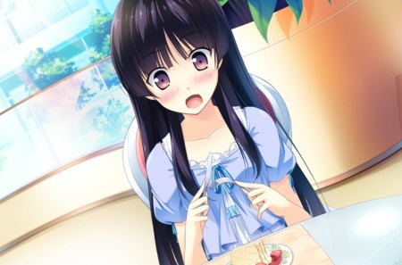 Kotori Habane - kotori habane, blue, kono oozora ni tsubasa wo hirogete, anime, anime girl, food