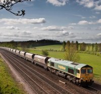 freight train through wonderful countryside