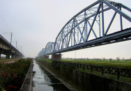 Iron and steel bridge - Iron, ditch, steel, bridge