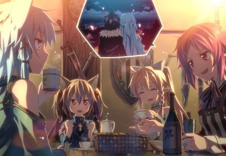 Sword Art Online - girls, sword art online, cute, tea time, dream