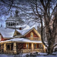 Winter russian house