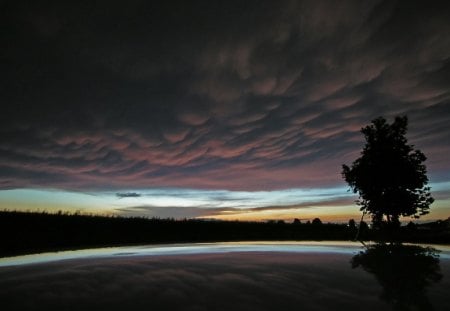 Clouds on Lake - picture, lake, cool, clouds