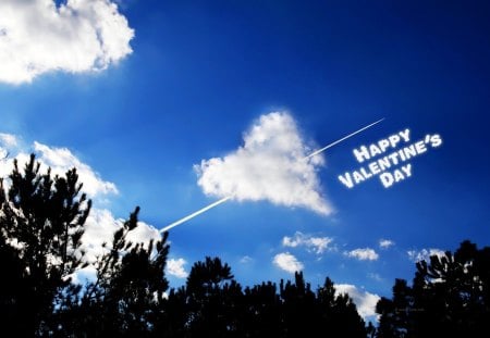 HAPPY VALENTINE's DAY - sky, arrow, clouds, heart, valentines