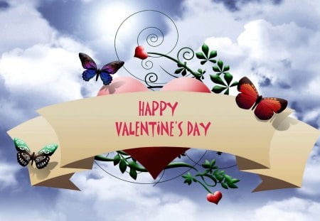 HAPPY VALENTINE's DAY - butterfly, love, art, valentines