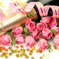 pink roses for celebration