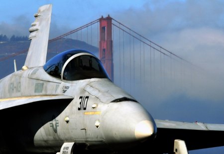 F-18   san francisco - aircraft, bridge, f-18, san francisco