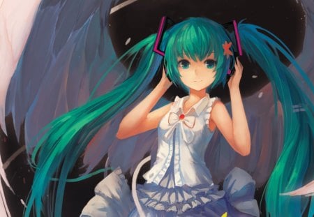 Angel Miku - hatsune miku, blue hair, girl, game, vocaloid, cute