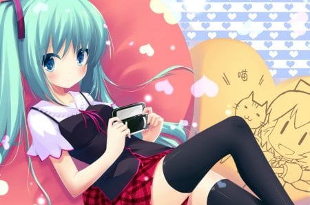 Miku-chan - vocaloid, game, blue hair, girl, cute, hatsune miku