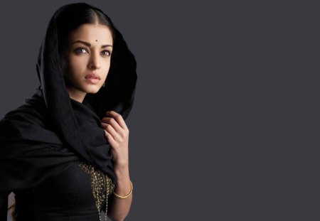 Aishwarya Rai - woman, beauty, actress, indian, movie, girl, black, model, aishwarya rai, dress