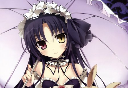 Anime - anime, blush, cute, umbrella