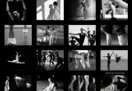 * - Ballet, elegance, grace, collage, bw