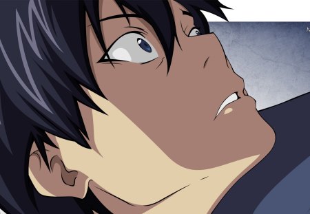 Scared - anime, blue exorcist, okumura rin, pixiv, vector, rin okumura, fanart, morrow, ao no exorcist