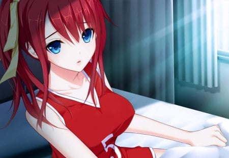 Anime - red hair, anime, anime girl, original