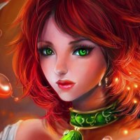 red hair animated girl