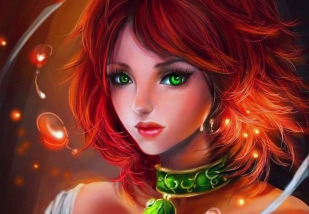 red hair animated girl - girls, anime, red, hair