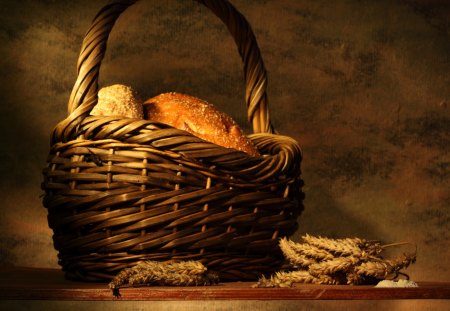 *** Basket of bred *** - bred, food, basket, pretzels