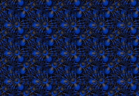 Blue Spyders - pattern, effects, background, gimp