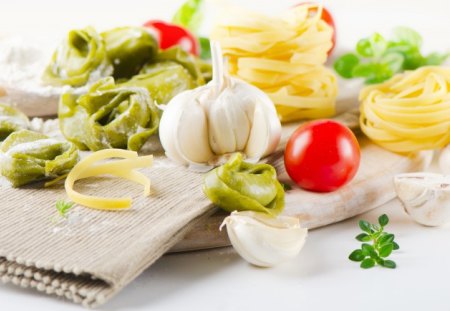 *** We will cook pasta *** - garlic, pasta, food, tomatoes