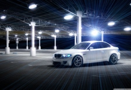 car at night - car, rays, show, night, light, glowball