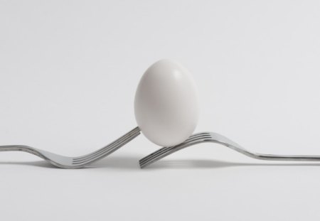 Eggs and forks - eggs, white, forks, fork, egg