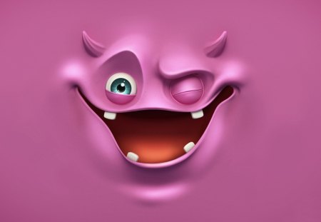 *** Pink face...funny face...*** - face, smile, funny, pink