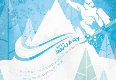 January 2013 - january, snow, 2013, calender