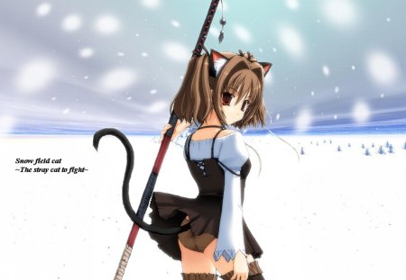 Snow Girl - tail, cat girl, cant think of a fourth, snow