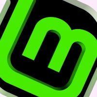 Linux Mint - big logo on the black background