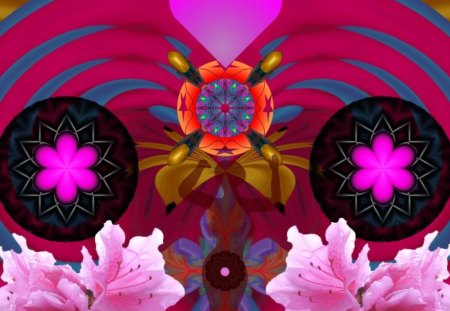 Pinks Party - eye candy, collage, 3d, fractal, abstract