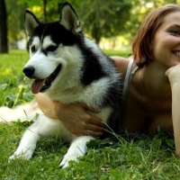 Girl and her husky