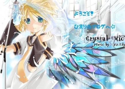 Crystal Mic - Vocaloid, Kagamine Len, Crystal Mic, Wings