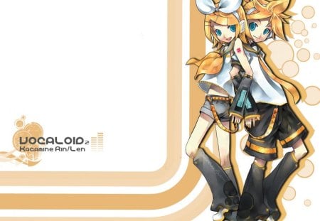 Vocaloid Kagamine Rin & Len - orange, kagamine len, kagamine rin, vocaloid