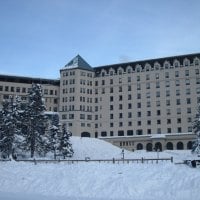 Snow at Banff hotel