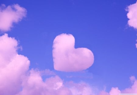 Cloud heart in the sky - sky, abstract, fantasy, heart