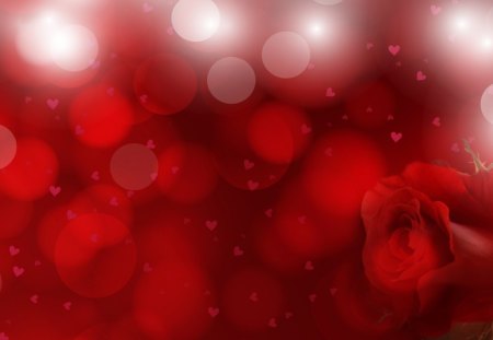 Valentine Special - red, shine, sparkle, february, rose, glow, fluer, flowers, valentines day, bright, hearts, bokeh, red rose