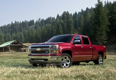 chevrolet silverado - silverado, chevrolet, farm, tree