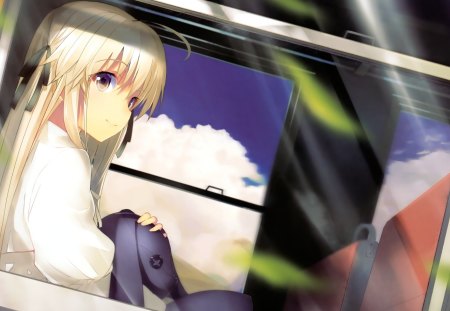 A Ride To Anew - pretty, girl, cute, blonde, light