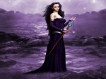 Goth lady in purple