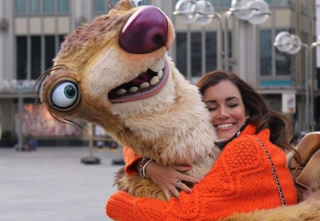 big  hugs - touch, people, girl, red, ice age, awesome, big hugs